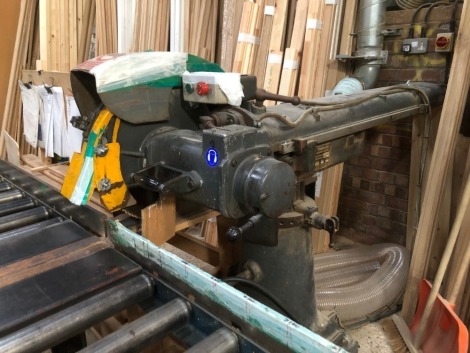 A Wadkin cross cut beam saw.