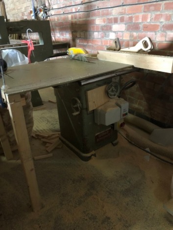 A Wadkin Bursgreen table rip saw.