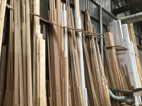 The entire timber stock in the main workshop. PSE, newell posts, moulded bannisters, veneer block runners and risers, handrails, bannister shoes, engineered oak stringing (circa 40 with cost price of being £105 per unit), joists, offcuts, etc.