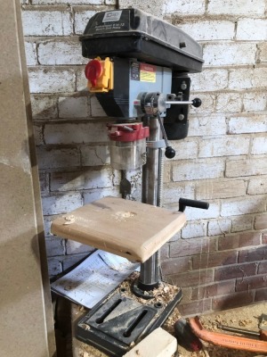 An SIP Professional B16-12 bench drill press, 240 volt.