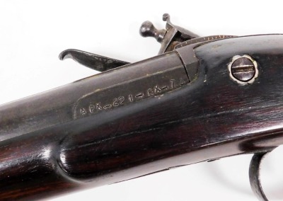 An antique flintlock rifle, marked to barrel side FX 221 BX -73, overall length 134cm, barrel length 95cm. - 4