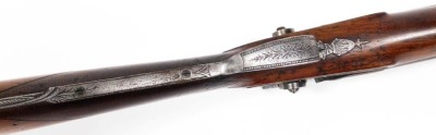 A Dunderdale Mabson and Labron double barrel side by side percussion rifle, overall length 117cm, barrel length 75cm. - 3