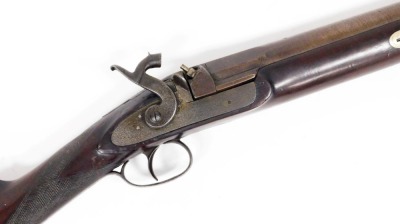 A Single barrel percussion rifle, unmarked, overall length 119 cm, barrel length 79 cm. - 2