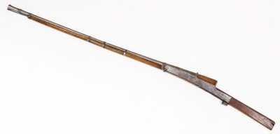 A South Asian singe barrel Toradar rifle, marked to side of barrel IPR/EXR/2260, overall length 165cm, barrel length 116cm. - 6