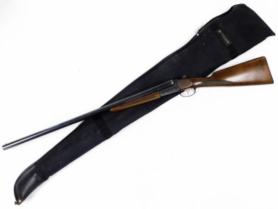 A Vickers 12 bore side by side shotgun, non-ejector, serial No.122279, overall length 113.6cm, barrel length 71cm. NB. A current valid Shotgun Certificate is required to view and bid on this lot.