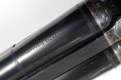 A Vickers 12 bore side by side shotgun, non-ejector, serial No.122279, overall length 113.6cm, barrel length 71cm. NB. A current valid Shotgun Certificate is required to view and bid on this lot. - 4