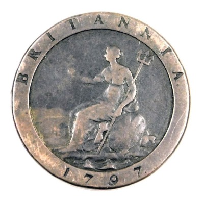 A George III cartwheel half penny 1797.