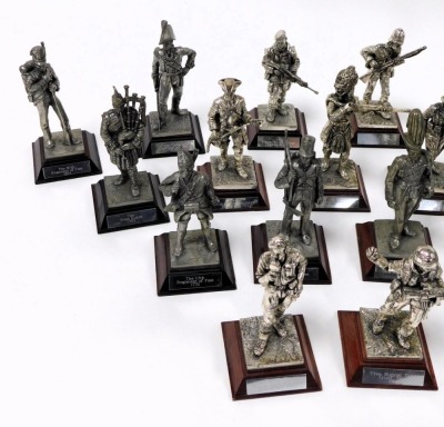 A group of Royal Hampshire pewter figures, sculpted by R Hardy, comprising foot soldiers from the Napoleonic era through to WWII. (25) - 2