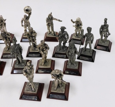 A group of Royal Hampshire pewter figures, sculpted by R Hardy, comprising foot soldiers from the Napoleonic era through to WWII. (25) - 3