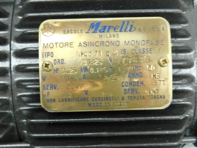 A Marelli asynchronous electric motor, class E, number 79838, 220volts, 1400hz, 31cm wide. - 3