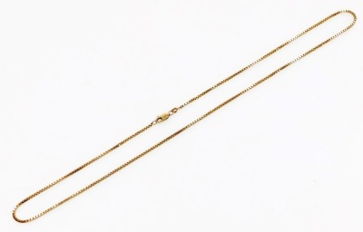 A 9ct gold cable link neck chain, on a lobster claw clasp, 7.6g.