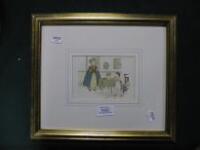 Three gilt framed colour illustrations by Kate Greenaway