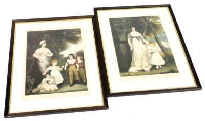 John Cother Webb (British 1855-1927). Pair of family portrait studies, mezzotints, one with blind stamp, signed, published by GJ Howell & Company, London 1913, 49cm x 33.5cm.