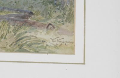 ? Henderson (British late 19th/early 20thC). Pair of farmyard scenes with figures, watercolours, signed indistinctly, 24cm x 34.5cm. - 3