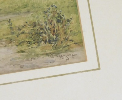 ? Henderson (British late 19th/early 20thC). Pair of farmyard scenes with figures, watercolours, signed indistinctly, 24cm x 34.5cm. - 5