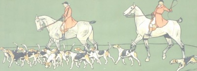 After Cecil Aldin (British 1870-1935). A pair of hunting prints, and a pair of coaching prints, 26.5cm x 17.5cm. - 5