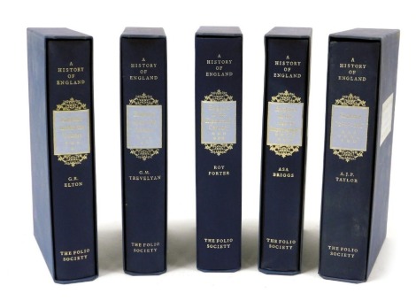 Elton (G R) and others. A History of England, 5 vols, comprising England Under The Tudors, England Under The Stuarts, England In The 18th Century, England In The Age Of Improvement, and England 1914-45, with slip cases, published by the Folio Society, Lo