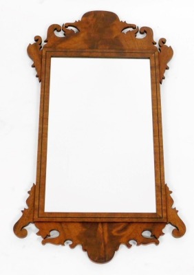 A late Georgian mahogany Pembroke table, with two frieze drawers, raised on turned legs, capped on castors, 72cm high, 51cm wide, 37cm deep, 77cm extended, a Georgian style mahogany and line inlaid fret work wall mirror, 64cm high, drop leaf occasional ta - 3