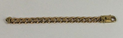 A 9ct gold flat link gentleman's bracelet, with lobster clasp, marked 375, 113.3g. - 3