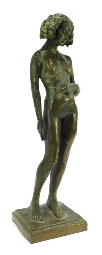 Ronald Moll. Patinated resin study of a standing female nude, Eliza, limited edition 268/750, 50cm high.