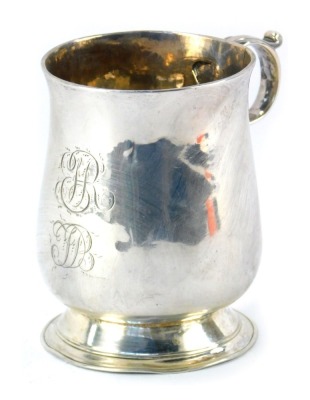 A Victorian silver Christening cup, bearing the initials GHR and DB, maker JW, London 1858, 7.5cm high, 3.27oz.