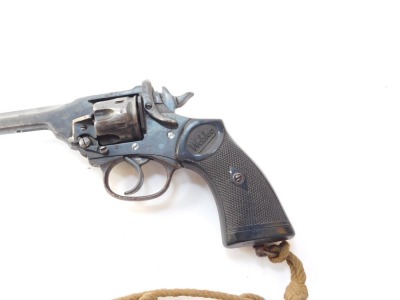 A Webley .38 revolver, with 5" barrel, serial number A40686, with deactivation certificate number 177691 dated 11/0723. - 2