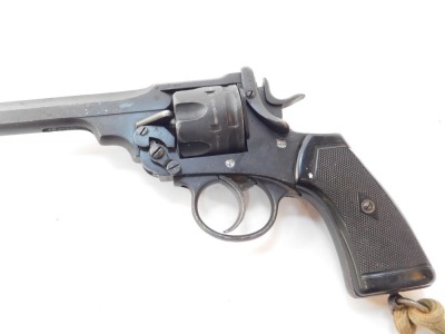 A Webley .455 revolver, with 6" barrel, serial number 239016, with deactivation certificate number 177689 dated 11/0723. - 2