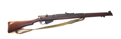 An Enfield .303 calibre bolt action rifle, barrel length 64cm, serial number 3124, with deactivation certificate number 177683 dated 11/07/23.