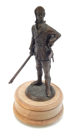 Pete Barnacle (20thC School). French Marine 1755-1760, on a circular oak base, signed and dated 1985, numbered 5/500, 20cm high.