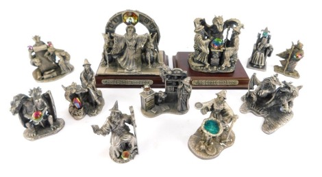 A group of Tudor Mint Myth & Magic pewter figures, to include Hide & Seek, The Loyal Dragons, The Peacemakers, Mystic Legends, The Protagonists, etc. (1 tray)