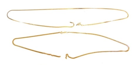 A group of 9ct scrap gold chains, 10g. (AF)