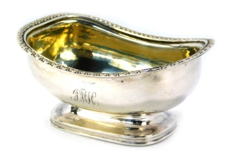 A Victorian silver sugar bowl, with a moulded and shaped border, bearing initials JMH, maker SHSR IED, London 1817, 2.73oz.