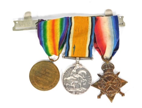 A group of reproduction World War I medals, comprising The Great War for Civilisation Medal, inscribed 1939 SGT F MC OWENS 23RD MDDX REGIMENT, The George V Defence Medal with same award, and 1914-15 Star, dated 1939 for Sergeant FMC OWENS, on ribbons with