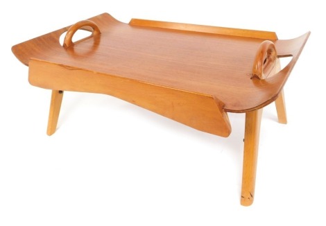 A mid century Paragon Centurian folding table tray, 59cm wide.