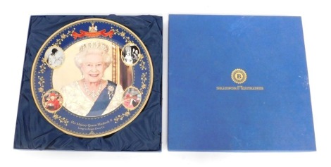 A Bradford Exchange porcelain collectors plate of Her Majesty Queen Elizabeth II, Long to Reign Over Us, limited edition 109/9999, boxed with certificate.