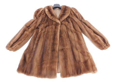 A Paul of London mink short coat, underarm measurement 40cm.