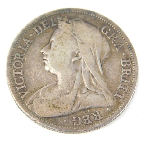 A Queen Victoria silver half crown 1899.