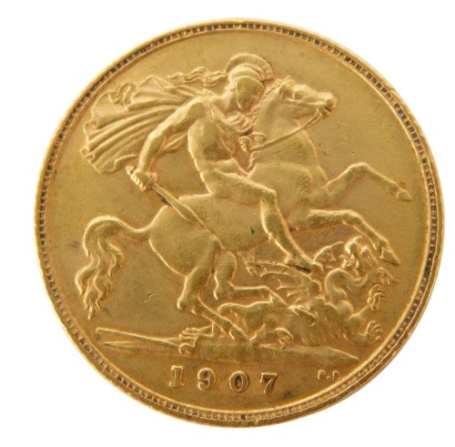 A George VII half gold sovereign, dated 1907.