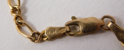 A 9ct gold figaro twist bracelet, 18cm long, 2g all in. - 2