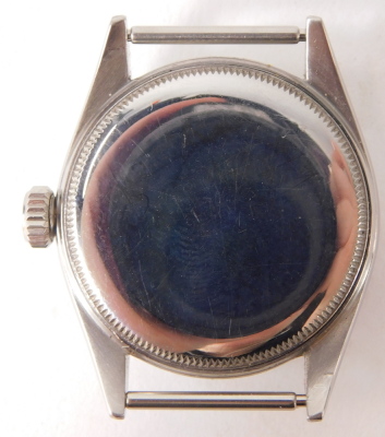 A Rolex Oyster wristwatch head, in stainless steel casing, with cream dial and blue hands, case no 116553/6246, S57569. - 3