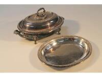 A 19thC silver plated entree' dish