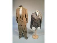 A Diane Von Furstenberg silk blouse and a Zara trouser suit.