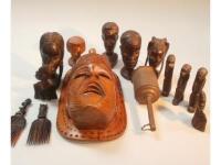 Tribal art. Various African carved heads
