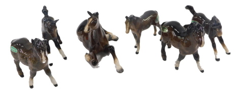 Six Beswick brown foals. (AF)