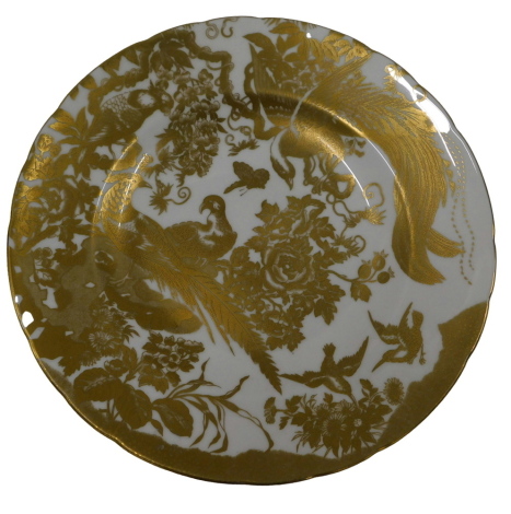 A Royal Crown Derby Gold Aves pattern cabinet plate, with raised gilt decoration, 26cm diameter, numbered A1235.