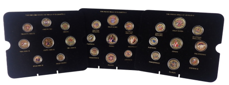 The pre decimals coin set, for Elizabeth II and George VI, the Emblem Series Decimals of Elizabeth II, by The London Mint office, in presentation case with certificates.