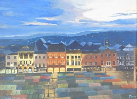 C.A. Twilight in Chesterfield, oil on board, initialled and dated 1988, 30cm x 40cm.