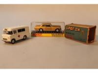 A Dinky toys Rolls-Royce Silver Cloud mark 3 in box and a Spot On Morris Wadham ambulance in origina