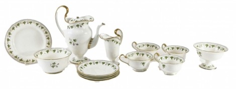 A Wedgwood part coffee service, decorated with bands of grapes and vines. (AF)