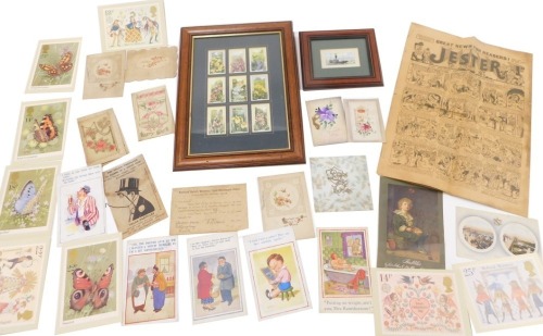 A quantity of cigarette cards, greetings cards, etc. (a quantity)